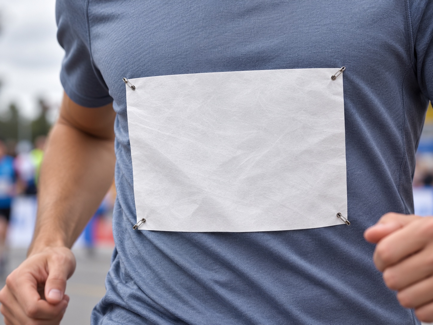 Blank race bib made from white flashspun HDPE nonwoven