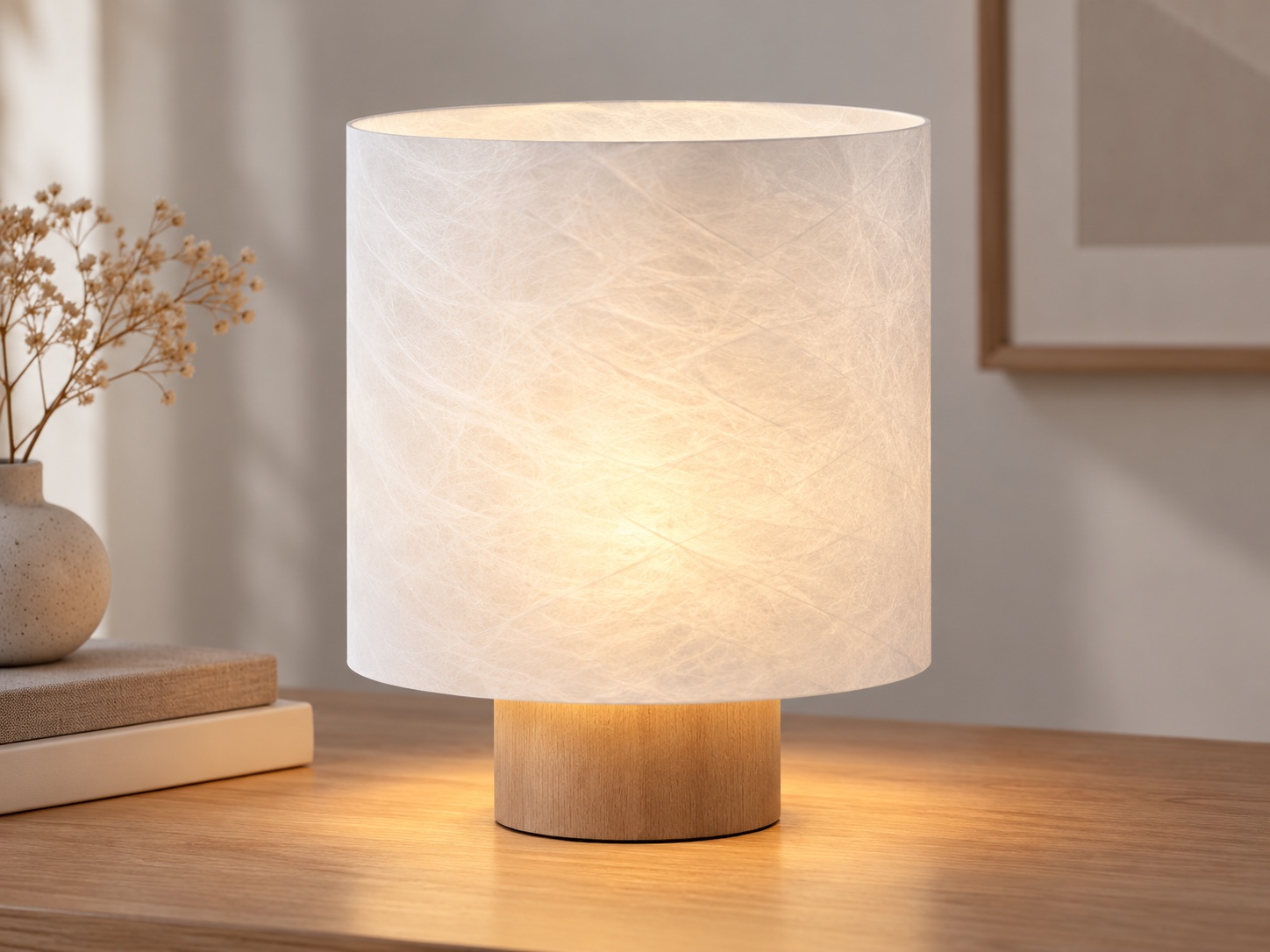 Lamp shade made from white flashspun HDPE nonwoven