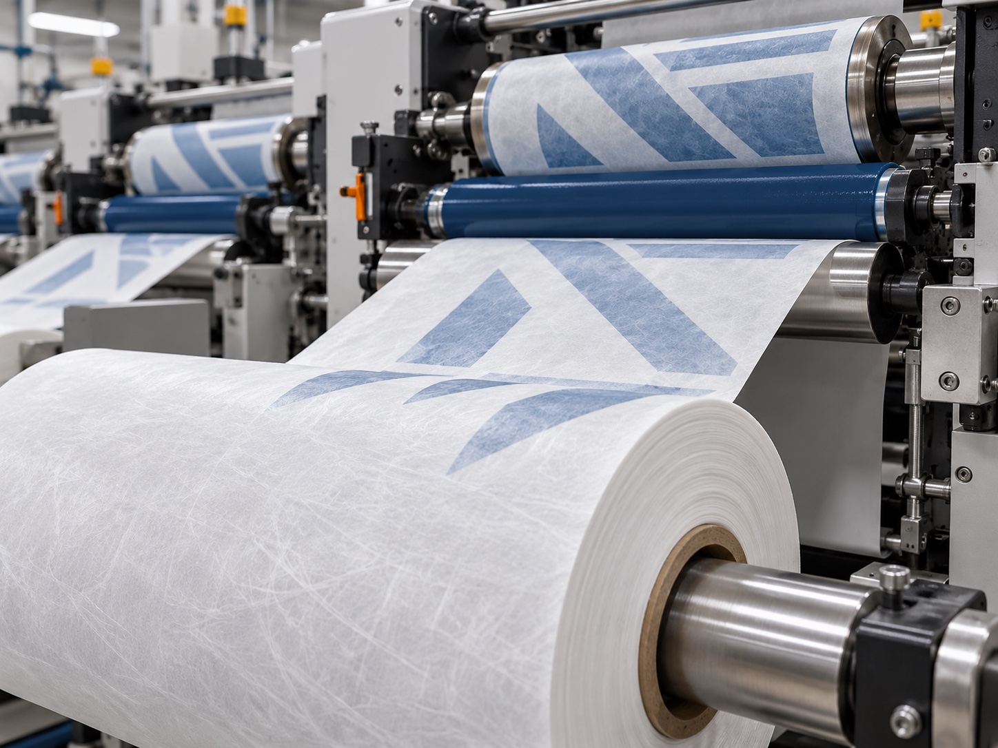 Flexographic roll-to-roll printing on flashspun HDPE nonwoven